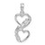 Sterling Silver Polished Double Hearts w/Vine Pendant