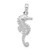 Sterling Silver Polished/Textured 3D Seahorse Pendant