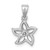 Sterling Silver Rhodium-plated Flower with CZ Pendant