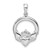 Image of Sterling Silver Polished Large Claddagh Circle Pendant