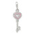 Image of Sterling Silver Key with Pink CZ Heart Enhancer Pendant