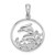Image of Sterling Silver Polished Dolphins Swimming Oval Pendant