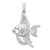 Sterling Silver Polished/Textured 3D Angel Fish Pendant