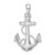 Image of Sterling Silver Polished/Textured Anchor w/Rope Pendant