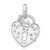 Image of Sterling Silver Rhodium-plated CZ Key and Heart Pendant
