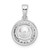 Image of Sterling Silver Rhodium-plated Polished CZ Halo Pendant