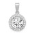 Image of Sterling Silver Rhodium-plated Polished CZ Halo Pendant