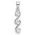 Image of Sterling Silver Rhodium-plated Swirl 3-stone CZ Pendant