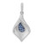 Image of Sterling Silver Polished & Satin White & Blue CZ Pendant