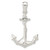 Sterling Silver Polished 3D Medium Anchor w/Rope Pendant