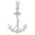 Image of Sterling Silver Polished 3D Medium Anchor w/Rope Pendant