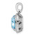 Image of Sterling Silver Rhodium-plated CZ & Blue Crystal Pendant