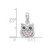 Image of Sterling Silver Rhodium-plated Pink/Black CZ Owl Pendant