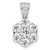 Sterling Silver Polished Rhodium-plated CZ Flower Pendant