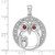 Image of Sterling Silver Rhodium-plated Garnet and CZ Owls Pendant