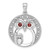 Image of Sterling Silver Rhodium-plated Garnet and CZ Owls Pendant