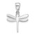 Sterling Silver Rhodium-plated Oxidized Dragonfly Pendant