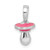 Image of Sterling Silver Polished 3D Pink Enameled Pacifier Pendant