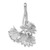 Image of Sterling Silver Polished And Satin CZ Flowers Slide Pendant