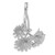 Image of Sterling Silver Polished And Satin CZ Flowers Slide Pendant