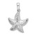 Image of Sterling Silver Polished Diamond-cut Small Starfish Pendant