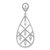 Image of Sterling Silver Rhodium-plated Baguette CZ Teardrop Pendant
