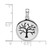 Image of Sterling Silver Rhodium-plated Oxidized Circle Tree Pendant