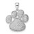 Image of Sterling Silver Rhodium-plated Polished CZ Paw Print Pendant