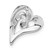 Image of Sterling Silver Polished & Satin CZ Heart Chain Slide Pendant