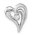 Image of Sterling Silver Polished & Satin CZ Heart Chain Slide Pendant