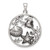 Image of Sterling Silver Polished and Antiqued Sea Life Circle Pendant