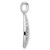 Image of Sterling Silver Rhodium-plated Leaves and CZ Teardrop Pendant