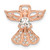 Sterling Silver Rose Gold-plated CZ Angel Chain Slide Pendant