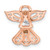 Sterling Silver Rose Gold-plated CZ Angel Chain Slide Pendant