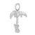 Image of Sterling Silver Polished 3D Palm Tree w/Moving Climber Pendant