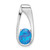 Sterling Silver Rhodium-plated Blue Created Opal Slide Pendant