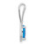 Image of Sterling Silver Rhodium-plated Blue Created Opal Slide Pendant