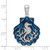 Image of Sterling Silver Polished Enameled Blue Shell w/Seahorse Pendant