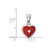Sterling Silver Rhodium-plated Red Enamel with CZ Heart Pendant