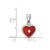 Image of Sterling Silver Rhodium-plated Red Enamel with CZ Heart Pendant