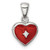 Image of Sterling Silver Rhodium-plated Red Enamel with CZ Heart Pendant