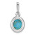 Sterling Silver Rhodium-plated Simulated Turquoise Oval Pendant