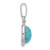 Image of Sterling Silver Rhodium-plated Simulated Turquoise Oval Pendant