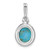 Image of Sterling Silver Rhodium-plated Simulated Turquoise Oval Pendant