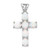 Image of Sterling Silver Flash Platinum-plated Created Opal Cross Pendant