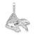 Image of Sterling Silver Polished & Textured Goldfish Chain Slide Pendant