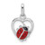 Image of Sterling Silver Rhodium-plated Enameled Ladybug in Heart Pendant