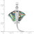 Image of Sterling Silver Rhodium-Plated Polished Abalone Stingray Pendant