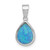 Image of Sterling Silver Rhodium-plated Lab Created Opal Teardrop Pendant