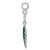 Image of Sterling Silver Green Enameled Leaf 1/2in Dangle Enhancer Pendant